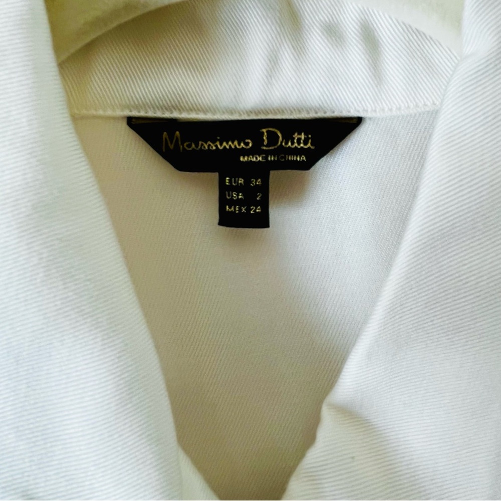 Massimo Dutti White Button Down Tunic, Size Us 2. - image 3